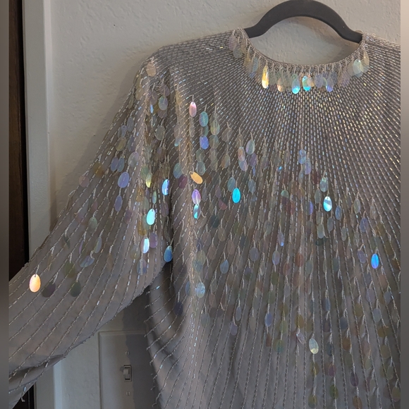 Vintage Silver Beaded Jacket - Picture 7 of 12